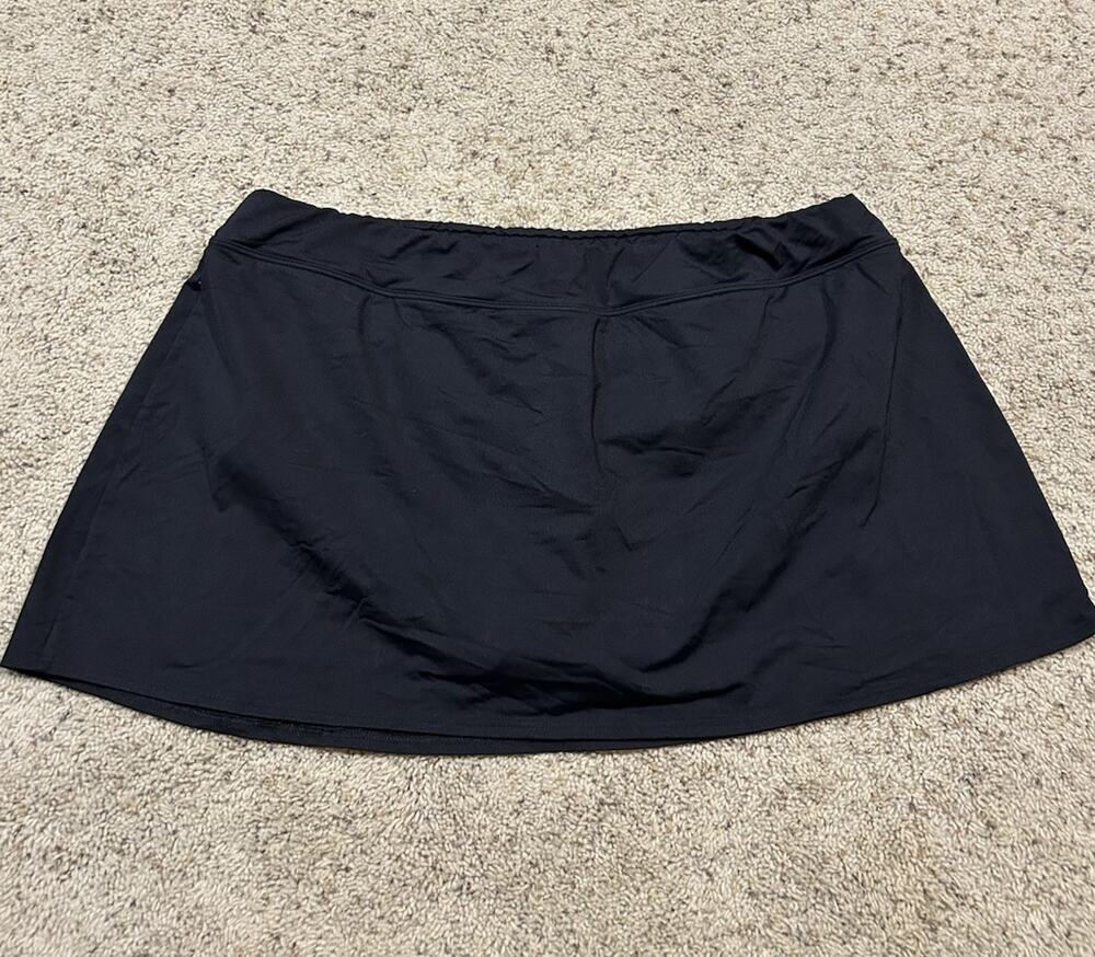 Lands End Plus Size 20W Swim Skirt With Built in Brief Skort Bottom BLACK G26